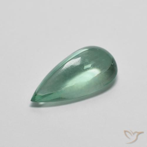 3.00 ct Green Fluorite Stone, Natural Fluorite in Pear Cabochon Shape for Sale
