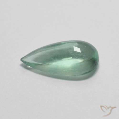 Fluorite Gemstone in 12.8 x 7 mm Size for Sale, Fluorite Stone in Mint Green Color