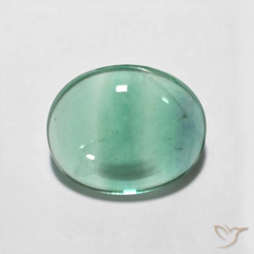 Fluorite bleu-vert de 4,24 ct, coupe ovale de 10,7 x 8,7 mm d'Inde, Photo A