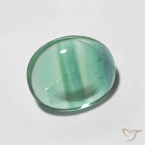 4.24 ct Turquoise Fluorite Stone, Natural Fluorite in Oval Cabochon Shape for Sale