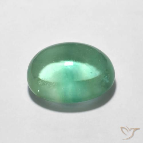 Fluorite Gemstone in 11 x 9 mm (calibrated) Size for Sale, Fluorite Stone in Bluish Green Color