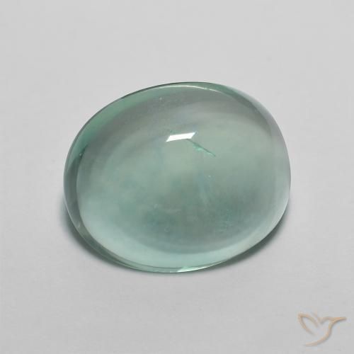 7.22 ct Turquoise Fluorite Stone, Natural Fluorite in Oval Cabochon Shape for Sale
