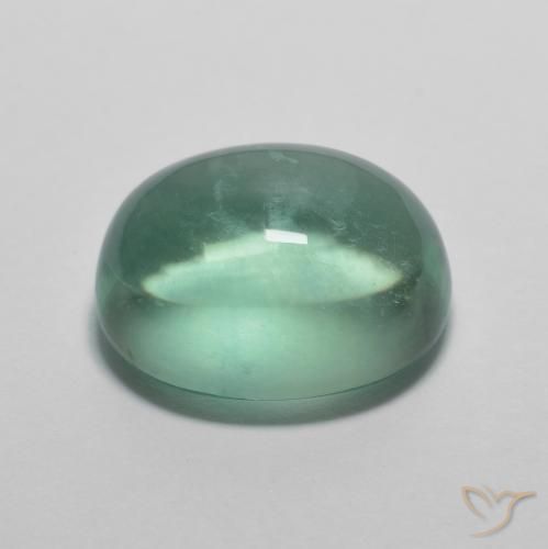 Fluorite Gemstone in 12 x 10 mm (calibrated) Size for Sale, Fluorite Stone in Bluish Green Color