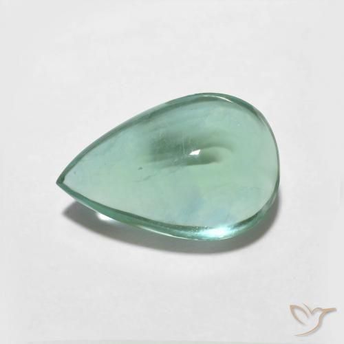 3.87ct Natural Blue Green Fluorite, Pear Shape, Transparent