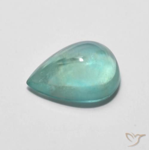 2.96ct Natural Intense Blue Green Fluorite, Pear Shape, Transparent
