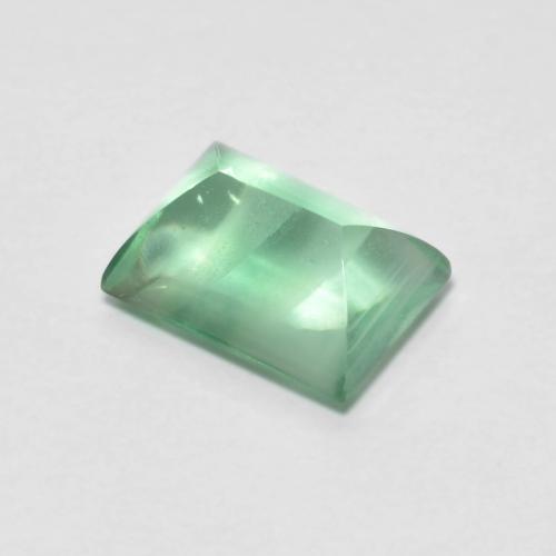 Fluorita Verde Cabujón Baguette Sugarloaf de 8,5 x 6,1mm de India, peso de 2.4 ct, piedra preciosa natural No tratado en claridad Transparente, Fluorita de 1 pieza - Color: Verde frío claro, dureza Mohs de 4, Photo A