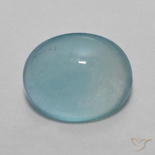 4.43ct Natural Medium Blue Green Fluorite, Oval, Transparent