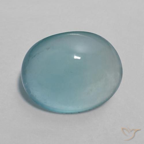 4.43 ct Turquoise Fluorite Stone, Natural Fluorite in Oval Cabochon Shape for Sale
