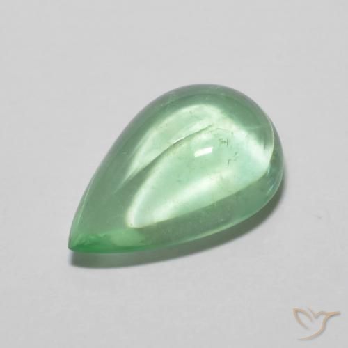 5.58ct Natural Light Green Fluorite, Pear Shape, Transparent