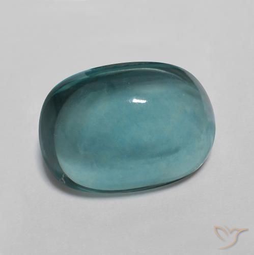 11.02 ct Turquoise Fluorite Stone, Natural Fluorite in Cushion Cabochon Shape for Sale