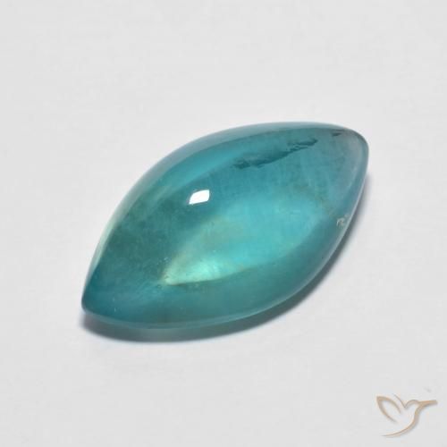 9.26 ct Blue Green Fluorite, 17.2 x 10 mm Marquise Cut From India, Photo A