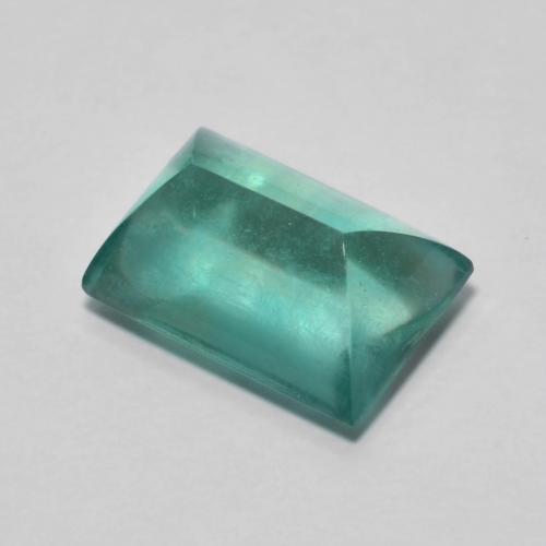 Fluorite Baguette Pan di Zucchero Cabochon da 4,23 ct dall'India, dimensione 10,5 x 7,3mm, purezza Transparent, pietra preziosa naturale non trattati, Fluorite 1pc in colore Blu verde, durezza Mohs di 4, Photo A