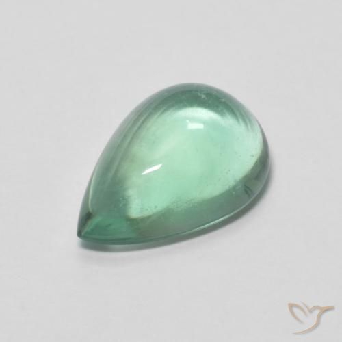 4.38ct Natural Bluish Green Fluorite, Pear Shape, Transparent