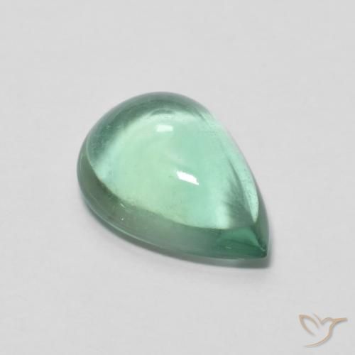 4.38 ct Turquoise Fluorite Stone, Natural Fluorite in Pear Cabochon Shape for Sale