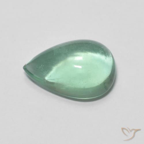 Fluorite Gemstone in 12.3 x 8.6 mm Size for Sale, Fluorite Stone in Bluish Green Color