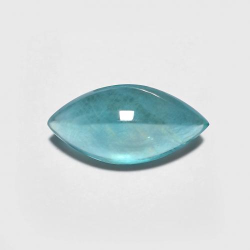 Fluorita Turquesa Cabujón Cortada Marquesa de 12,5 x 6,2mm de India, peso de 2.51 ct, piedra preciosa natural No tratado en claridad Transparente, Fluorita de 1 pieza - Color: Verde azul, dureza Mohs de 4, Photo A