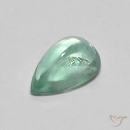 2.31ct Natural Bluish Green Fluorite, Pear Shape, Transparent