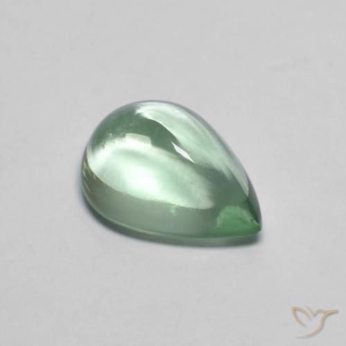 2.70 ct Green Fluorite Stone, Natural Fluorite in Pear Cabochon Shape for Sale