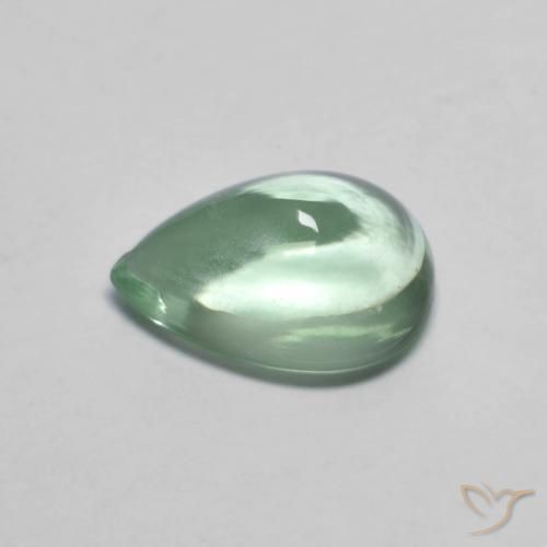 Fluorite Gemstone in 10.3 x 7.3 mm Size for Sale, Fluorite Stone in Light Yellow Green Color