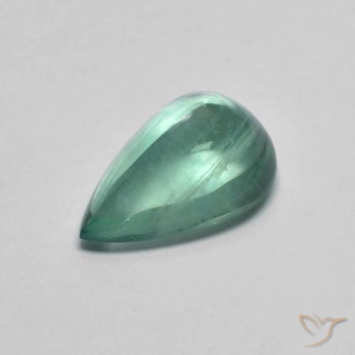 3.03ct Natural Light Blue Green Fluorite, Pear Shape, Transparent