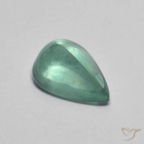 3.03 ct Turquoise Fluorite Stone, Natural Fluorite in Pear Cabochon Shape for Sale