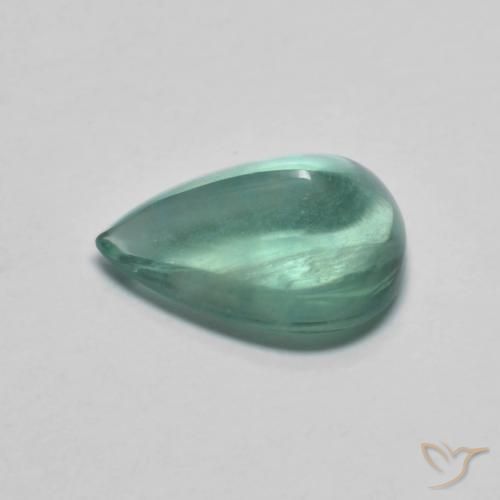 Fluorite Gemstone in 11 x 7.5 mm Size for Sale, Fluorite Stone in Light Blue Green Color