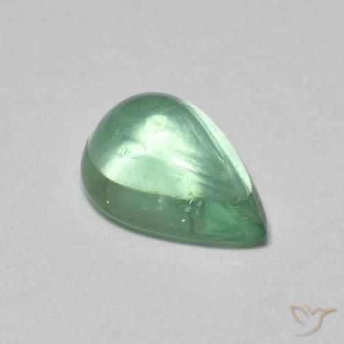 2.97 ct Green Fluorite Stone, Natural Fluorite in Pear Cabochon Shape for Sale