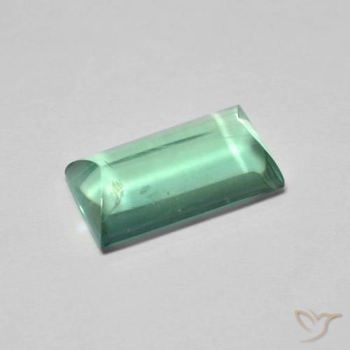 5.89 ct Green Fluorite, 14 x 8 mm Baguette Sugarloaf Cut From India, Photo A