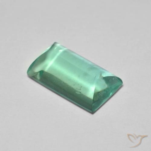 5.89 ct Green Fluorite Stone, Natural Fluorite in Baguette Sugarloaf Cabochon Shape for Sale