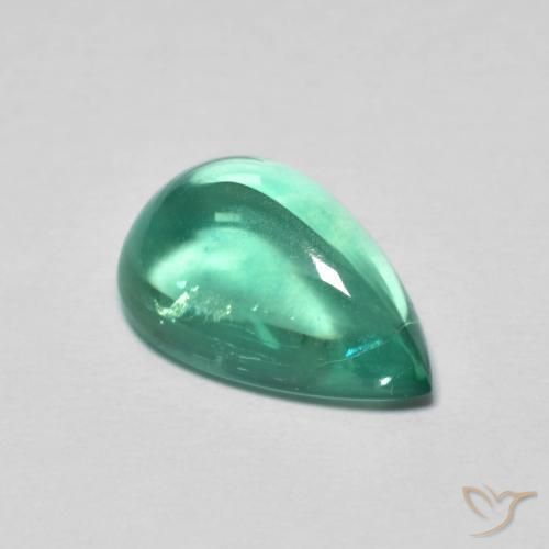 4.30 ct Turquoise Fluorite Stone, Natural Fluorite in Pear Cabochon Shape for Sale