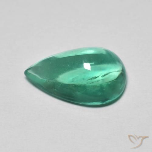 Fluorite Gemstone in 12.7 x 8.4 mm Size for Sale, Fluorite Stone in Bluish Green Color
