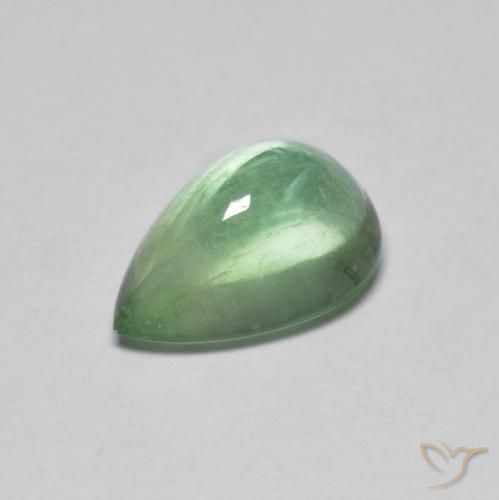 2.75 ct Green Fluorite Gemstone, Fluorite Gem in Pear Cabochon Shape for Sale.