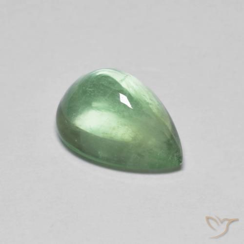 2.75 ct Green Fluorite Stone, Natural Fluorite in Pear Cabochon Shape for Sale
