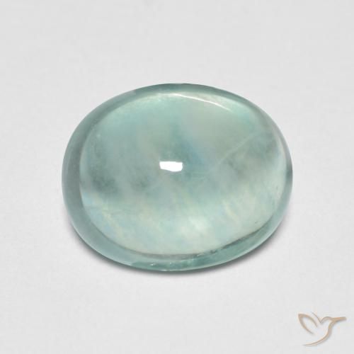 3.34ct Natural Very Light Blue Green Fluorite, Oval, Transparent