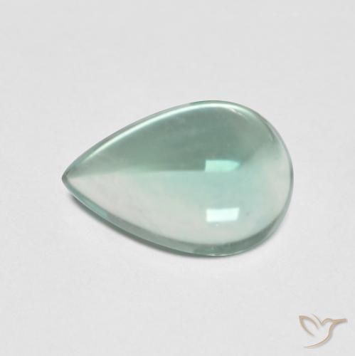 2.26ct Natural Very Light Blue Green Fluorite, Pear Shape, Transparent