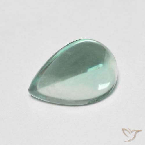 2.26 ct Turquoise Fluorite Stone, Natural Fluorite in Pear Cabochon Shape for Sale