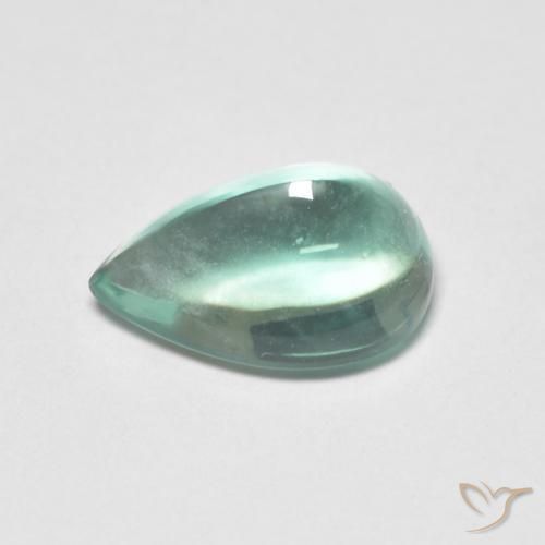 Fluorite Gemstone in 9.8 x 6.6 mm Size for Sale, Fluorite Stone in Very Light Blue Green Color