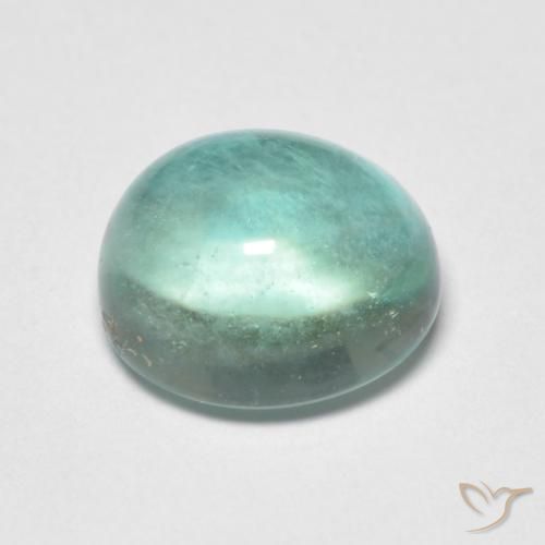 Fluorite Gemstone in 7.9 x 6.8 mm Size for Sale, Fluorite Stone in Light Blue Green Color