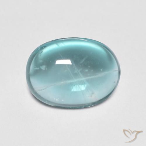 2.78 ct Turquoise Fluorite Gemstone, Fluorite Gem in Oval Cabochon Shape for Sale.