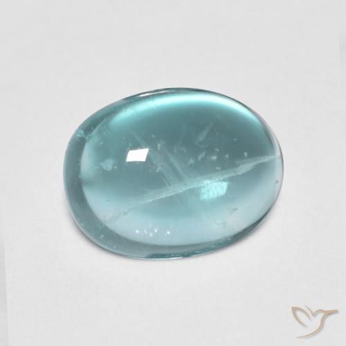 2.78 ct Turquoise Fluorite Stone, Natural Fluorite in Oval Cabochon Shape for Sale