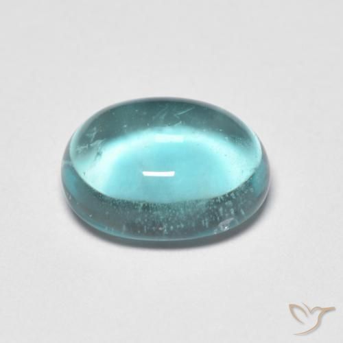 Fluorite Gemstone in 9 x 7 mm (calibrated) Size for Sale, Fluorite Stone in Medium Blue Green Color