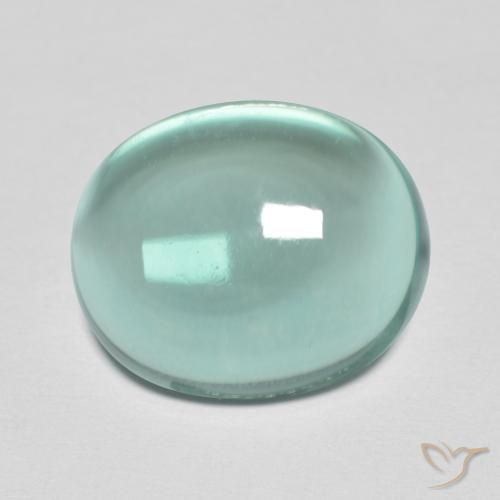 8.43 ct Turquoise Fluorite Stone, Natural Fluorite in Oval Cabochon Shape for Sale