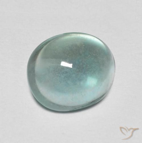 2.19 ct Green Fluorite Stone, Natural Fluorite in Oval Cabochon Shape for Sale