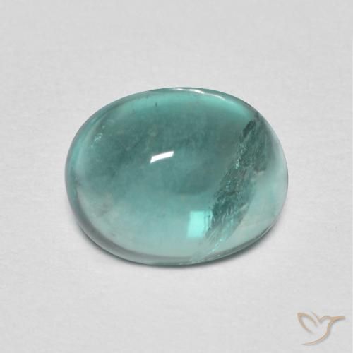 2.25 ct Turquoise Fluorite Stone, Natural Fluorite in Oval Cabochon Shape for Sale