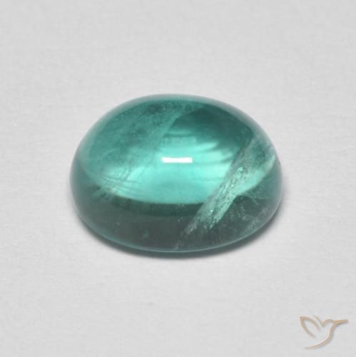 Fluorite Gemstone in 8.3 x 6.6 mm Size for Sale, Fluorite Stone in Light Blue Green Color