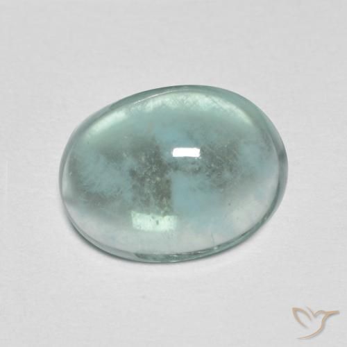 3.71 ct Turquoise Fluorite Stone, Natural Fluorite in Oval Cabochon Shape for Sale