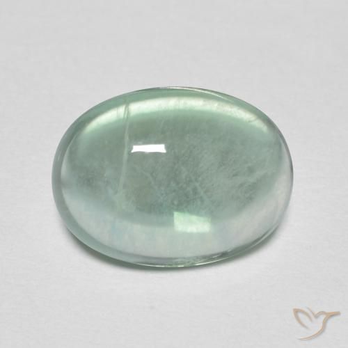 4.02 ct Green Fluorite Stone, Natural Fluorite in Oval Cabochon Shape for Sale