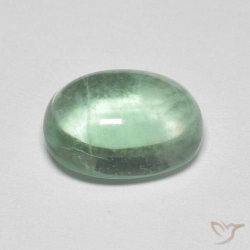 Fluorite Gemstone in 10.6 x 7.8 mm Size for Sale, Fluorite Stone in Light Mint Green Color