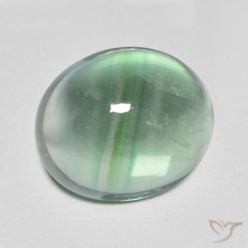 8.97 ct Green Fluorite Stone, Natural Fluorite in Oval Cabochon Shape for Sale
