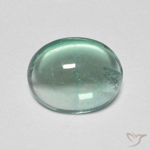 Fluorita Verde Cabujón Óvalo de 9,4 x 7,6mm de India, peso de 2.93ct, piedra preciosa No tratado de forma natural en claridad Transparente, Fluorita de 1 pieza: el color es Verde claro, dureza Mohs de 4, Photo A